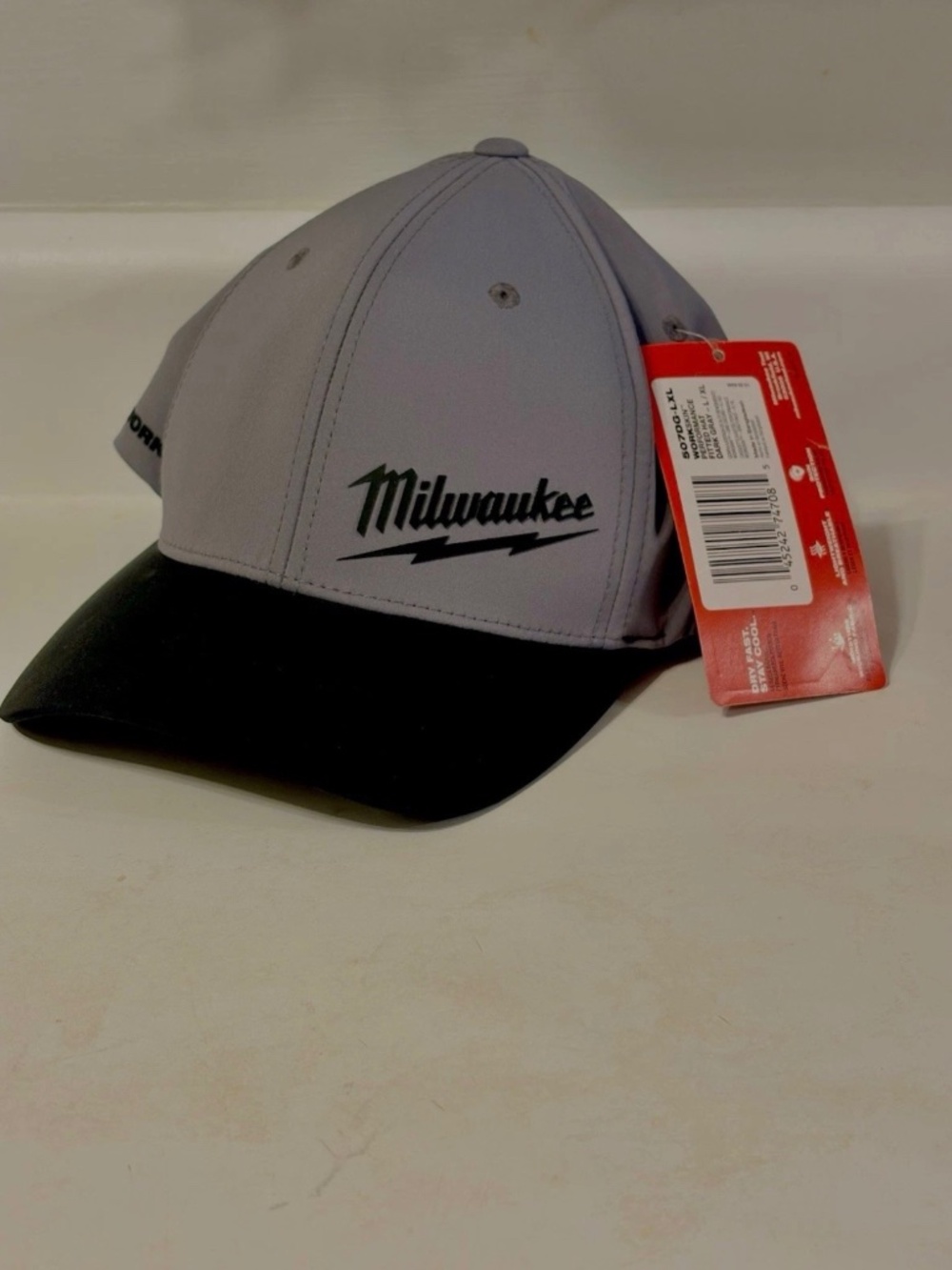 Milwaukee Tools 507DG- L/XL Milwaukee Workskin Fitted Hat - Dark Gray L/XL New